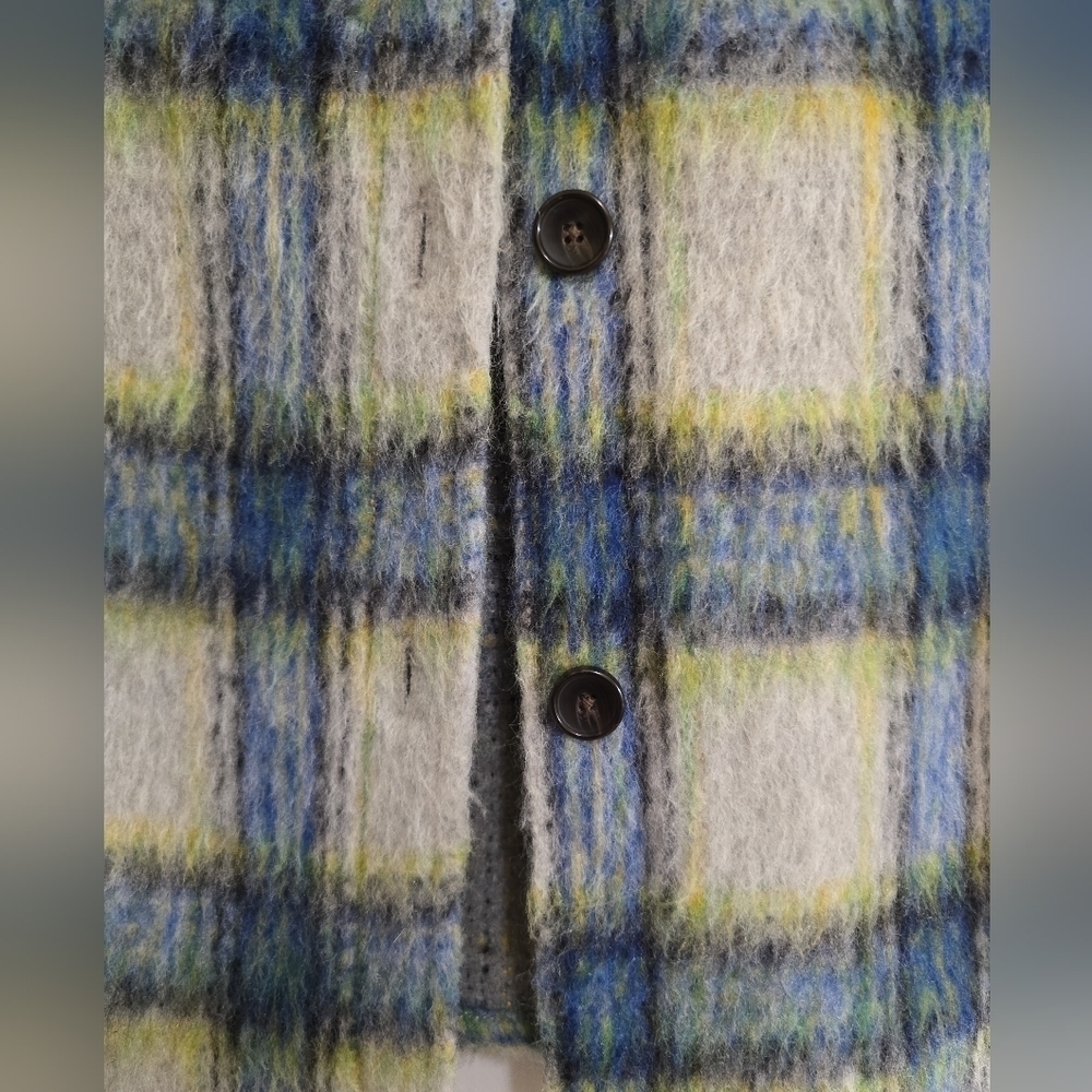 Rails Turner Long Sleeve Shacket Coat Medium Cobalt Lime Wool Cotton Blend - Picture 10 of 12